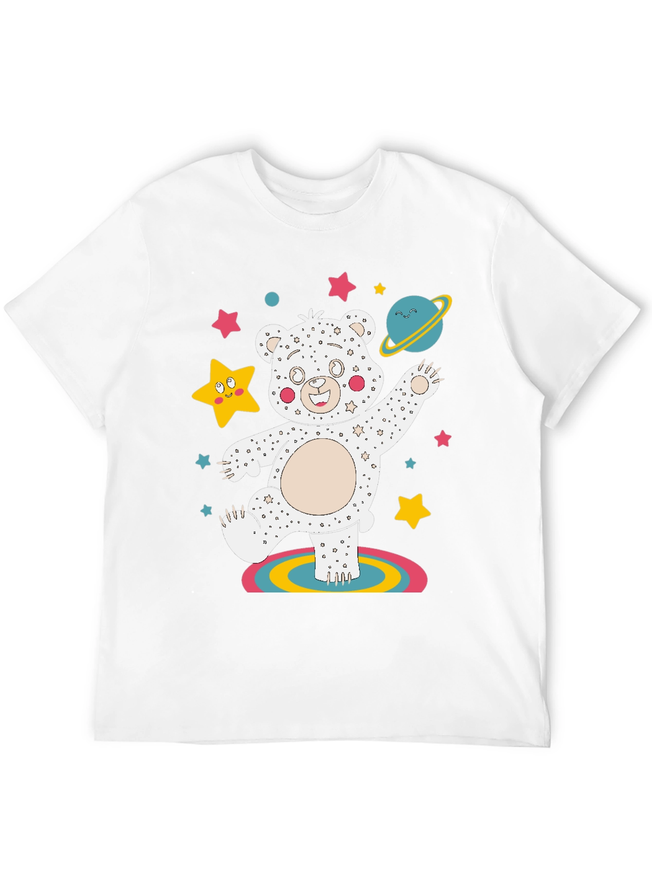 Dancing Space Bear Black Graphic Tee