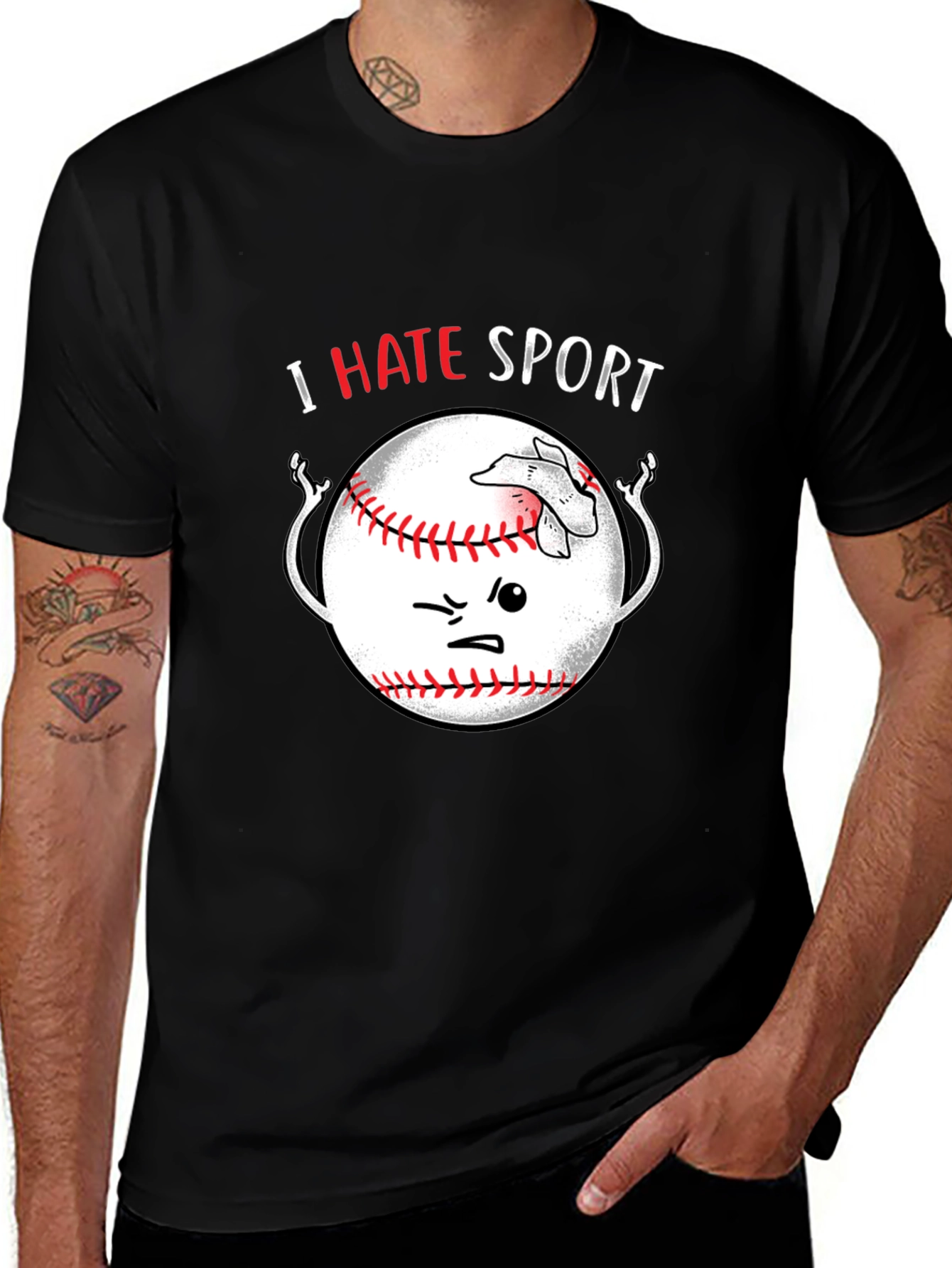 I Hate Sport Baseball T-Shirt Funny Graphic Tee