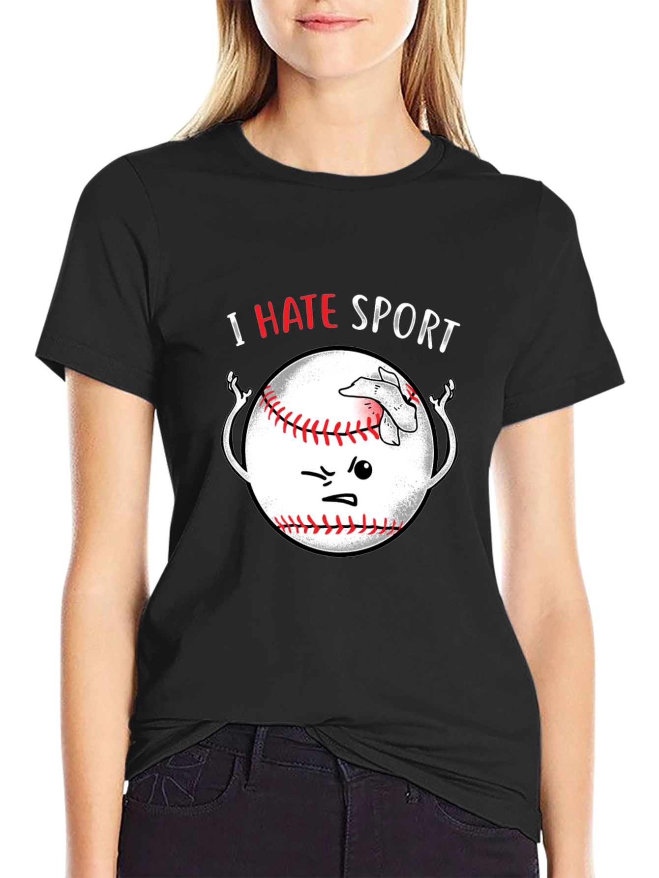 I Hate Sport Baseball T-Shirt Funny Graphic Tee