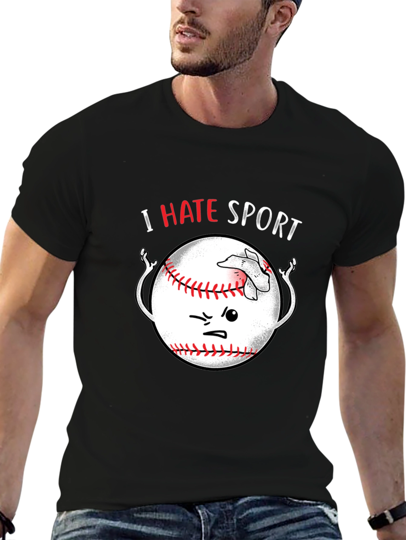 I Hate Sport Baseball T-Shirt Funny Graphic Tee
