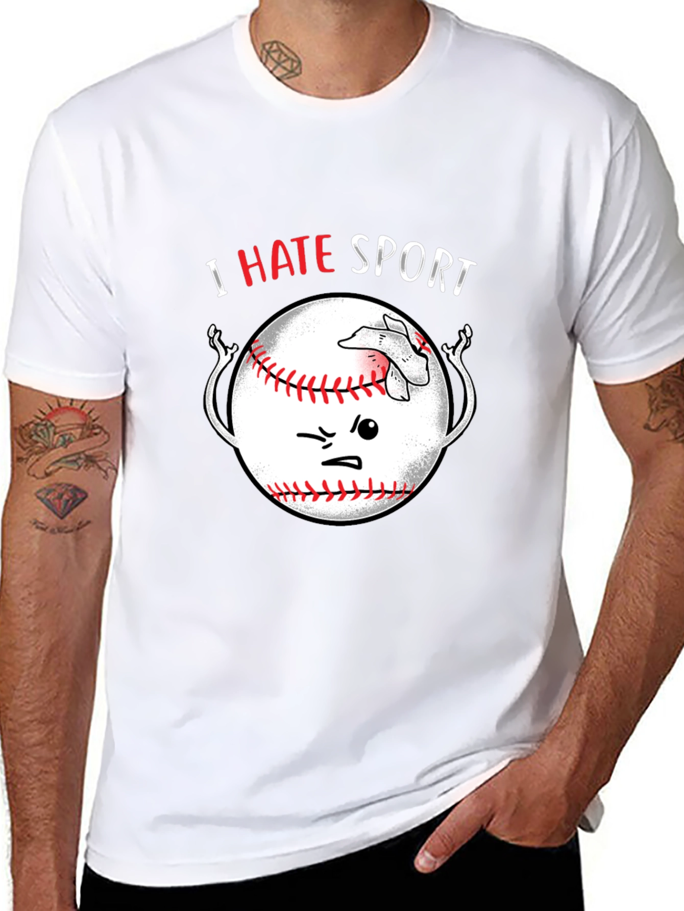 I Hate Sport Baseball T-Shirt Funny Graphic Tee
