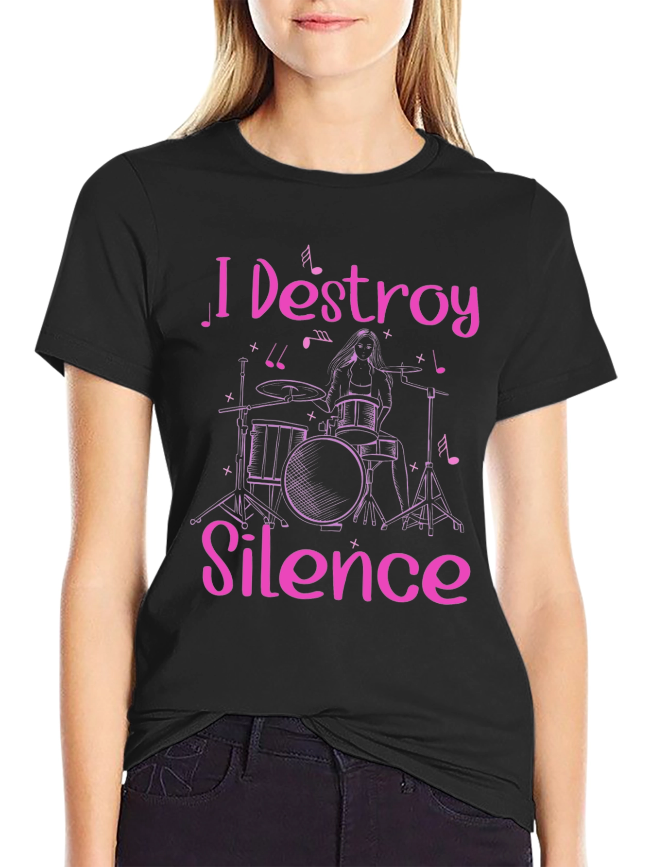 I Destroy Silence Drummer Graphic Tee
