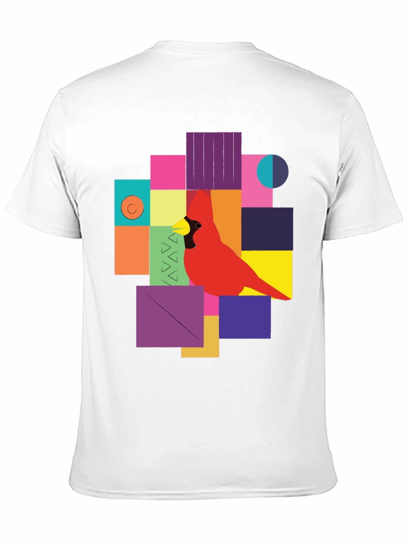 Geometric Bird Graphic Tee - Modern Art T-Shirt