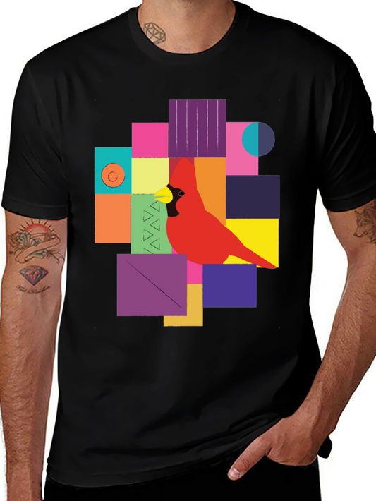 Geometric Bird Graphic Tee - Modern Art T-Shirt