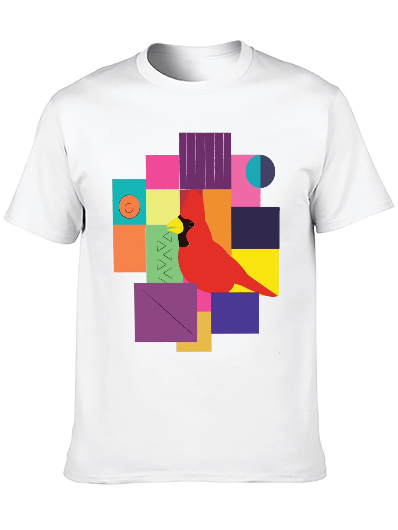 Geometric Bird Graphic Tee - Modern Art T-Shirt