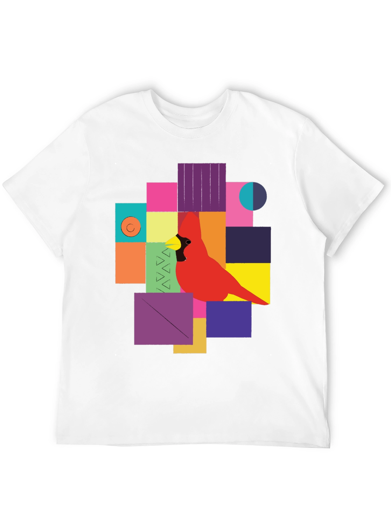 Geometric Bird Graphic Tee - Modern Art T-Shirt