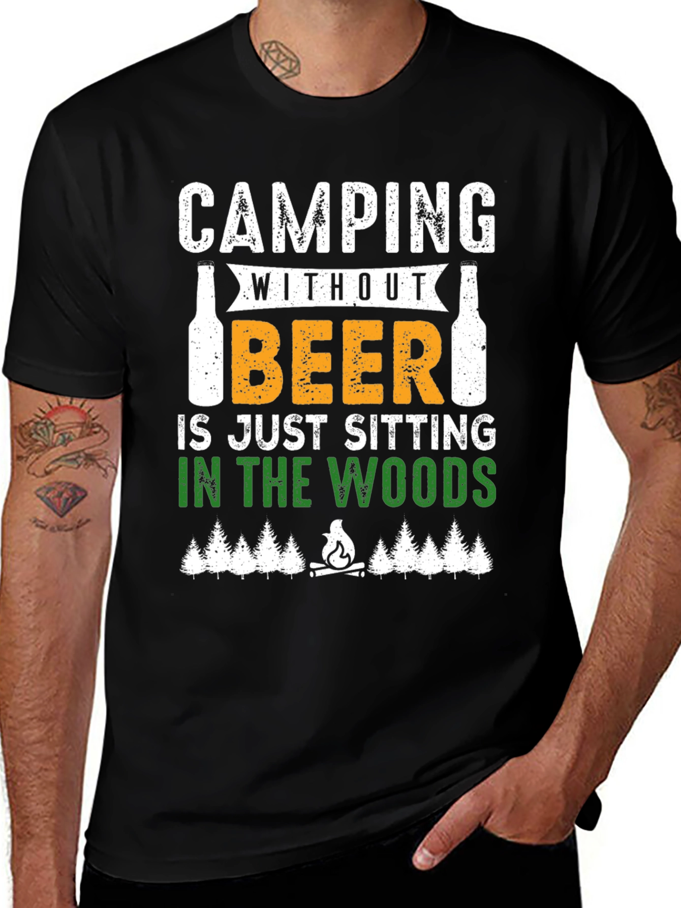 Camping Without Beer Graphic T-Shirt