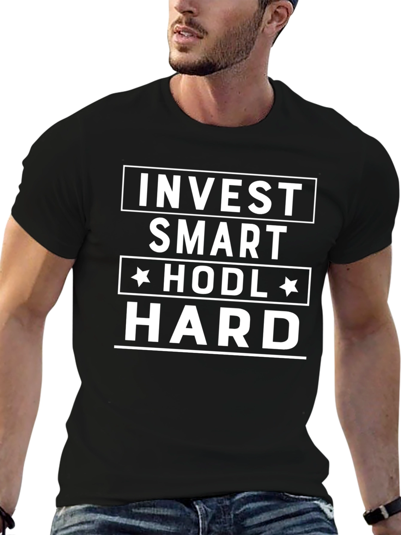 Invest Smart HODL Hard Black T-Shirt