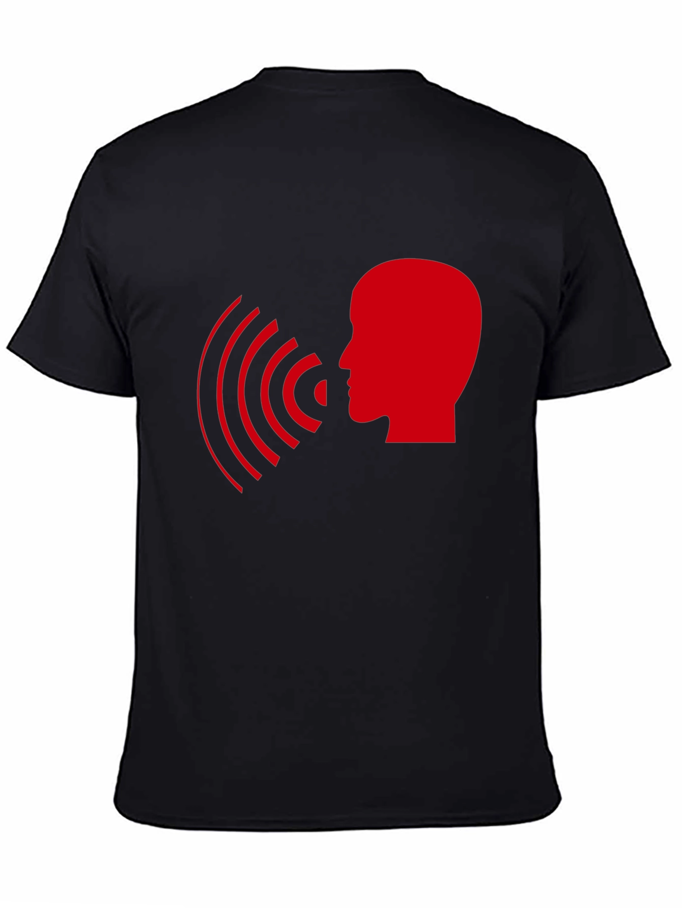 Statement T-Shirt - Red Head with Soundwaves Design