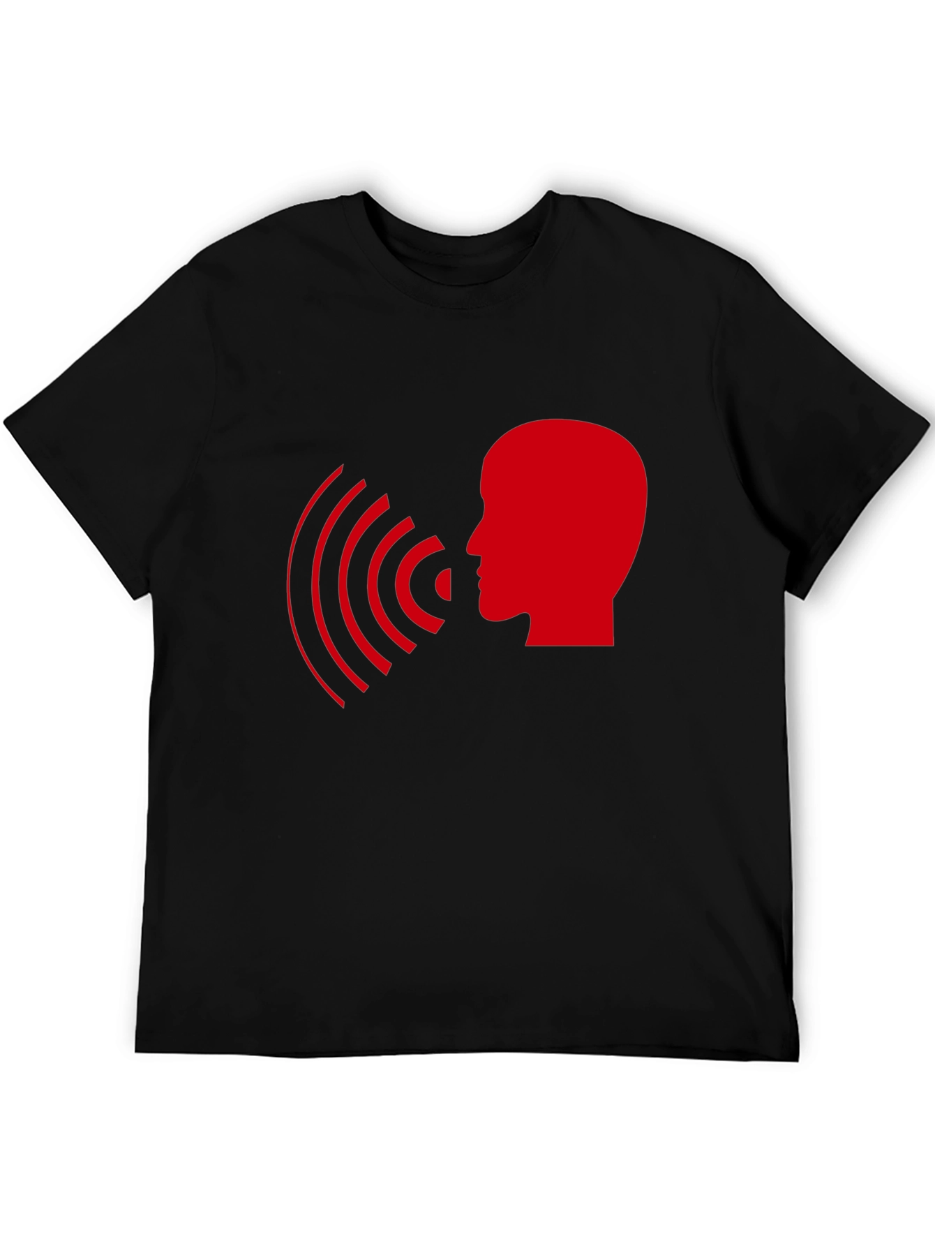 Statement T-Shirt - Red Head with Soundwaves Design