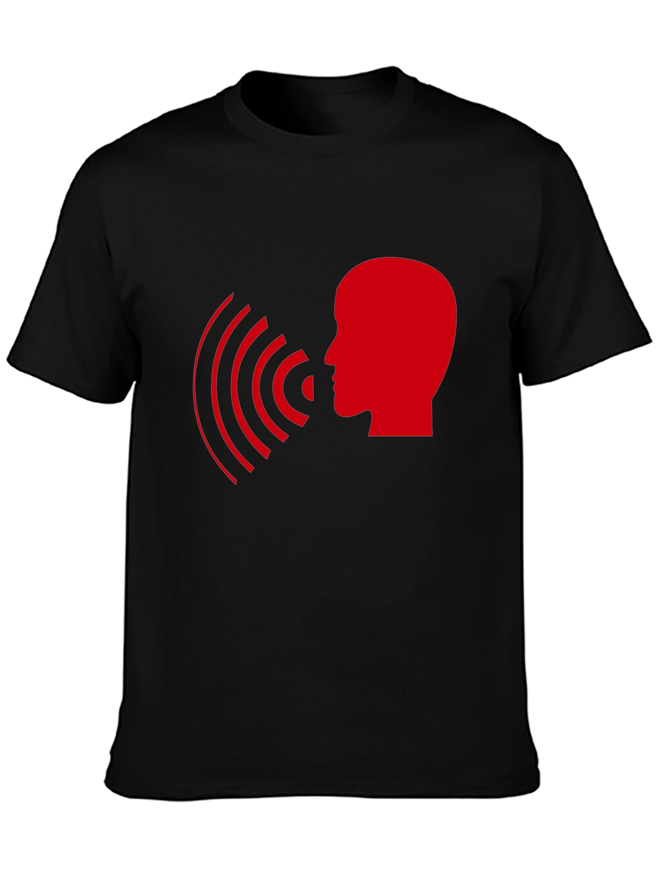 Statement T-Shirt - Red Head with Soundwaves Design
