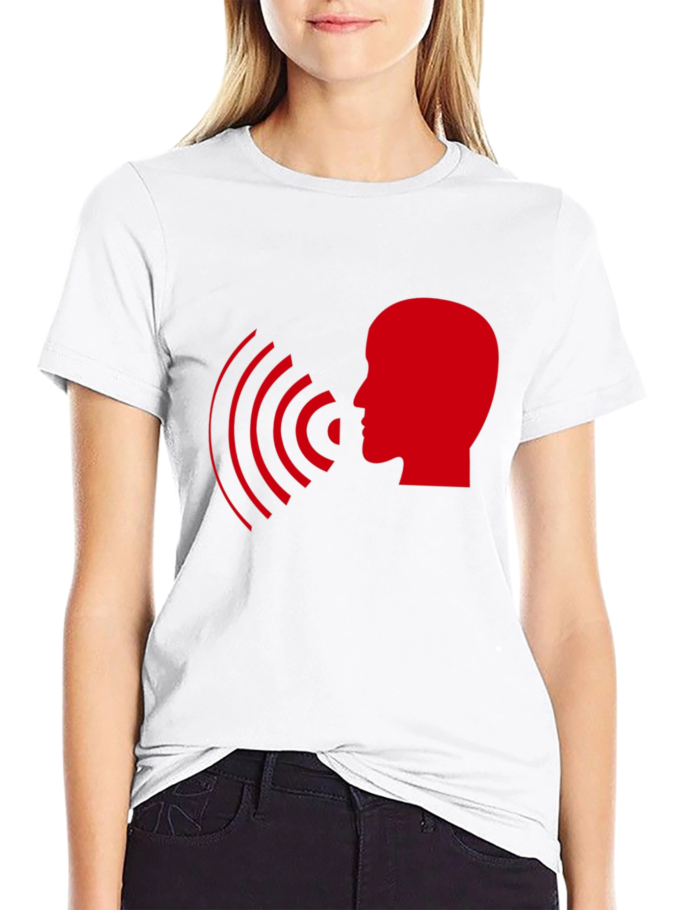 Statement T-Shirt - Red Head with Soundwaves Design