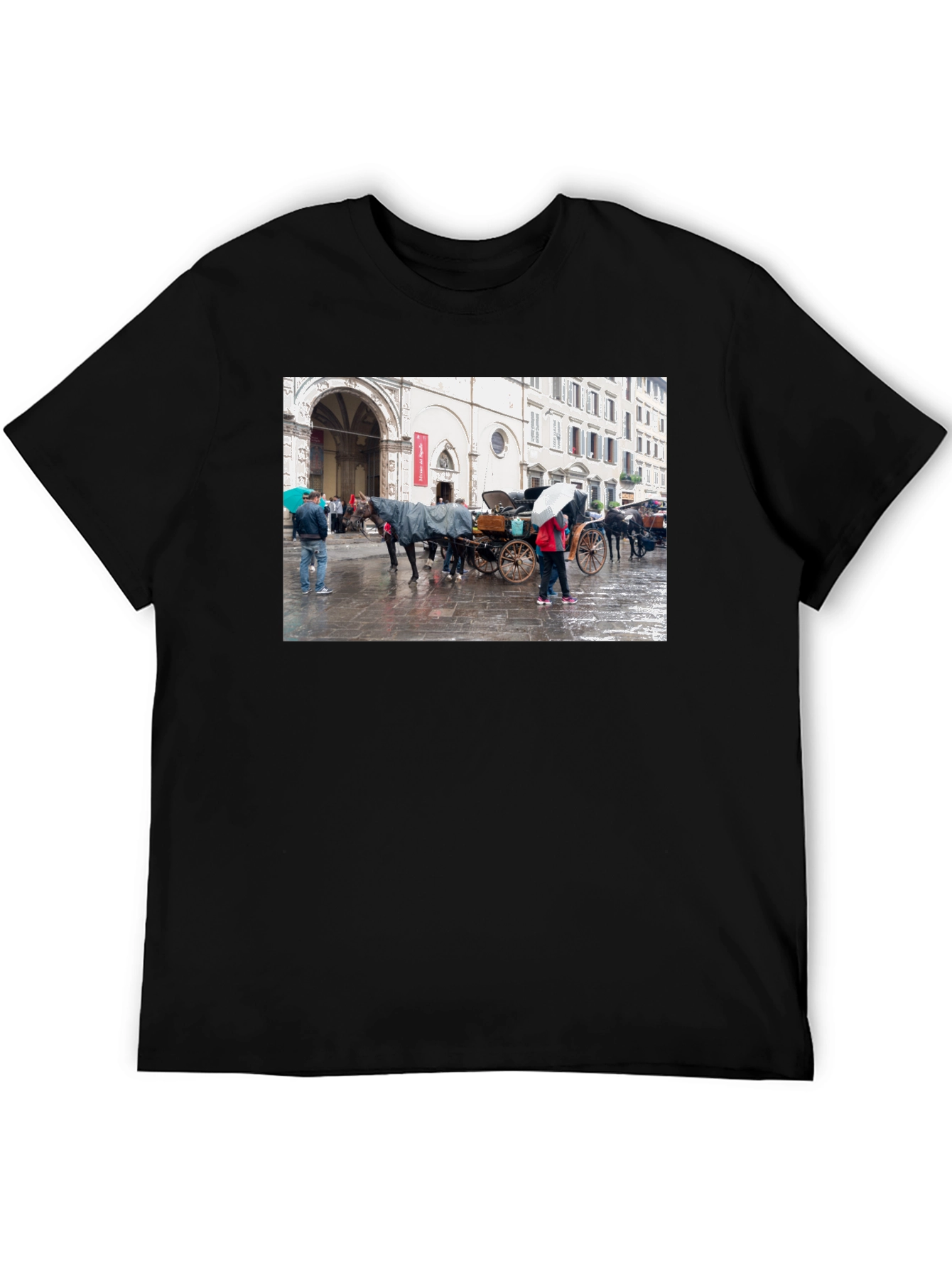 Horse Carriage Black T-Shirt