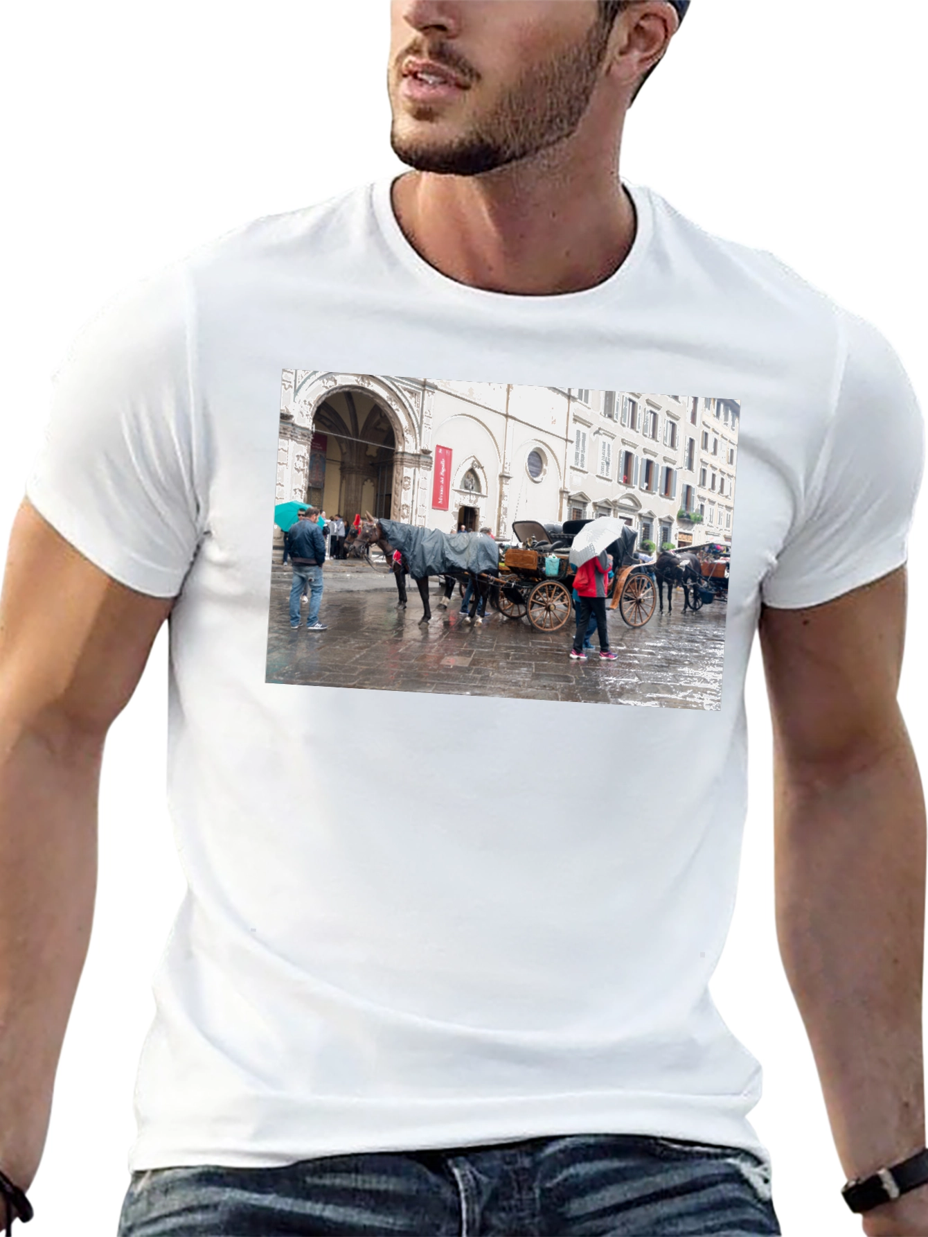 Horse Carriage Black T-Shirt