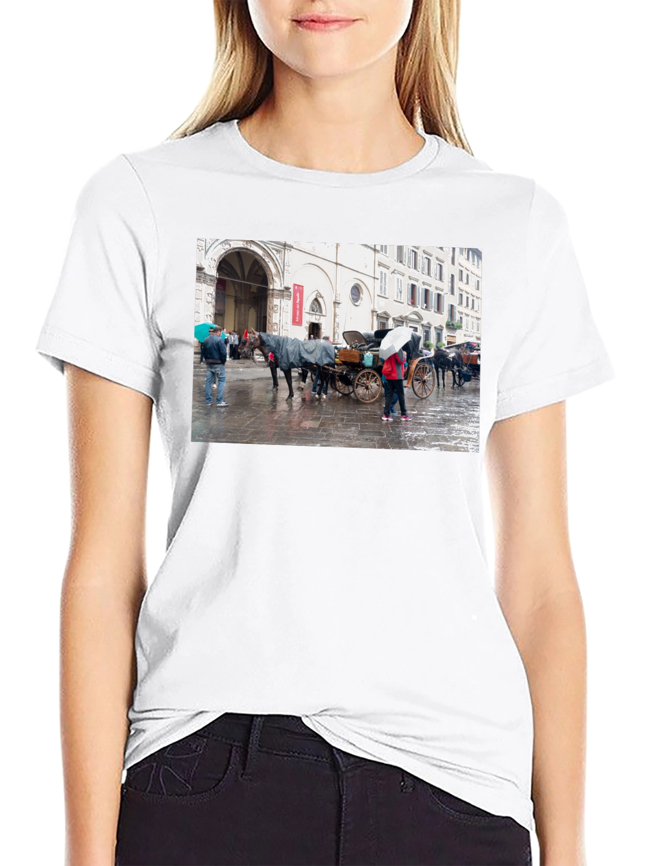 Horse Carriage Black T-Shirt