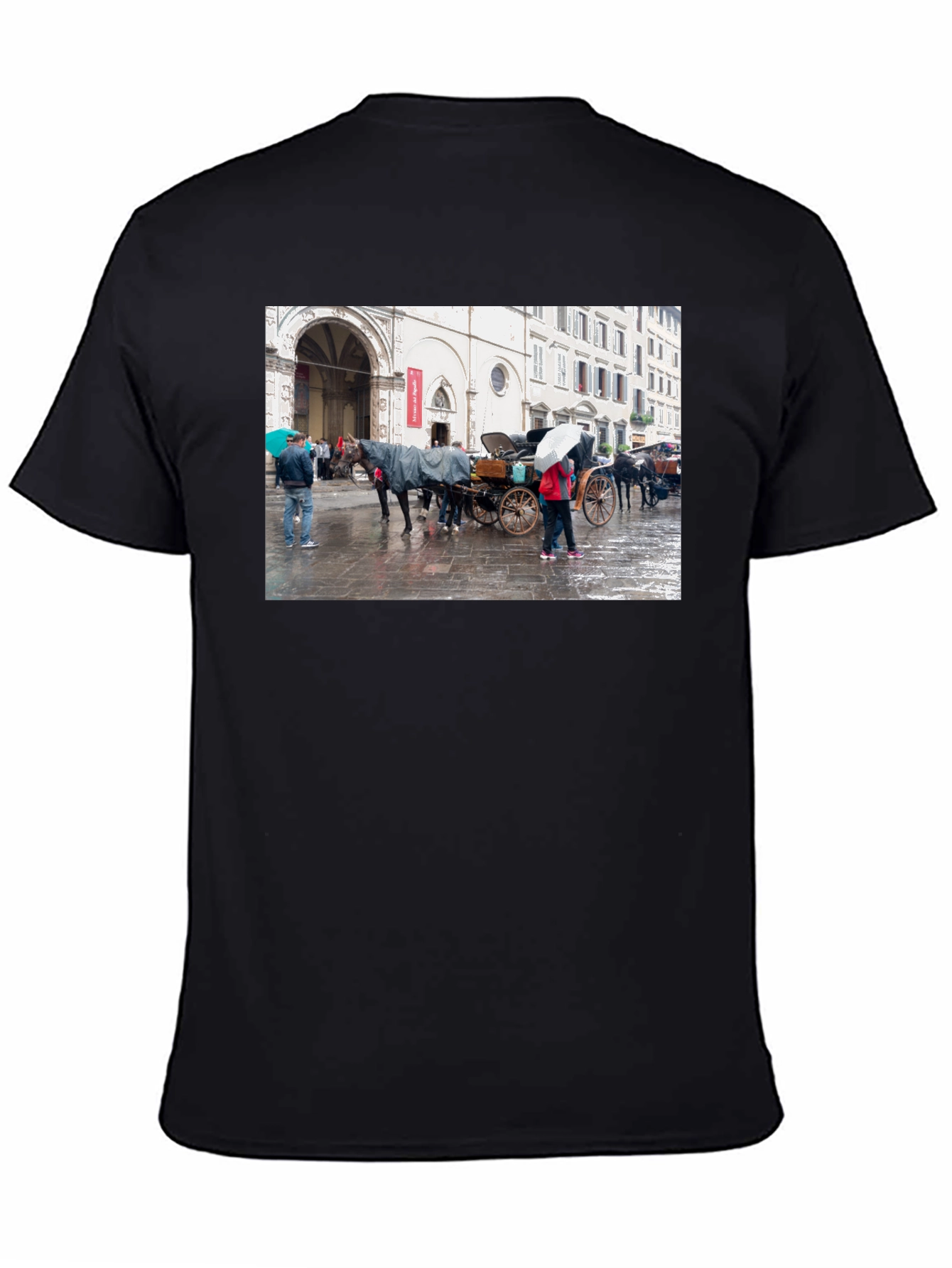 Horse Carriage Black T-Shirt
