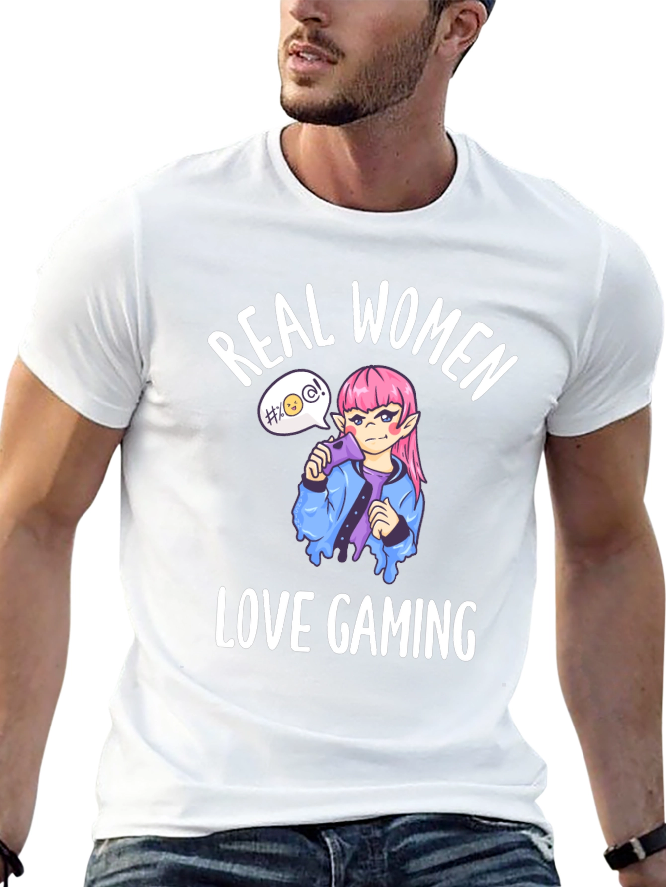 Real Women Love Gaming Black Graphic Tee