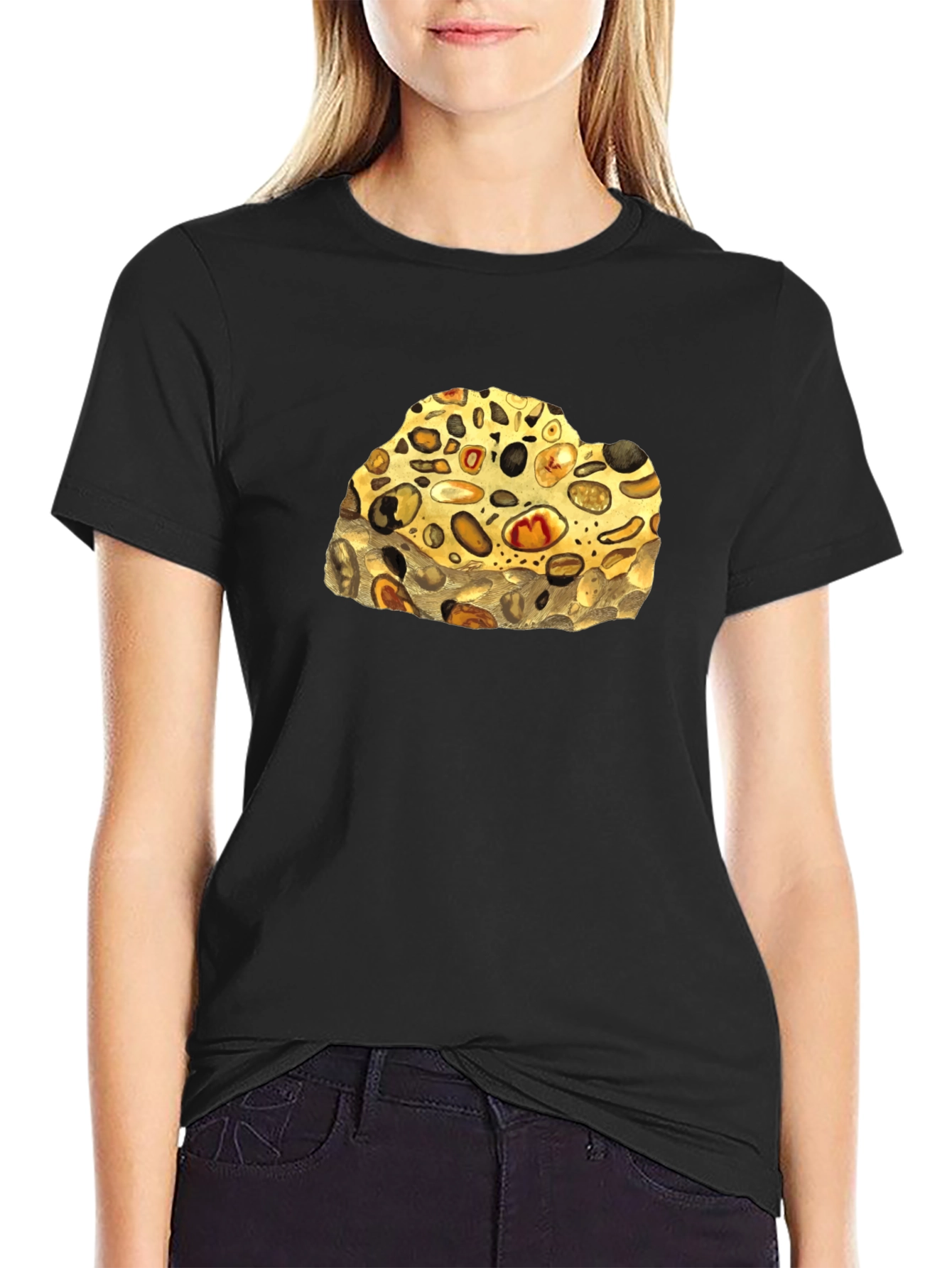 Conglomerate Rock Print T-Shirt - Unique Geology Tee