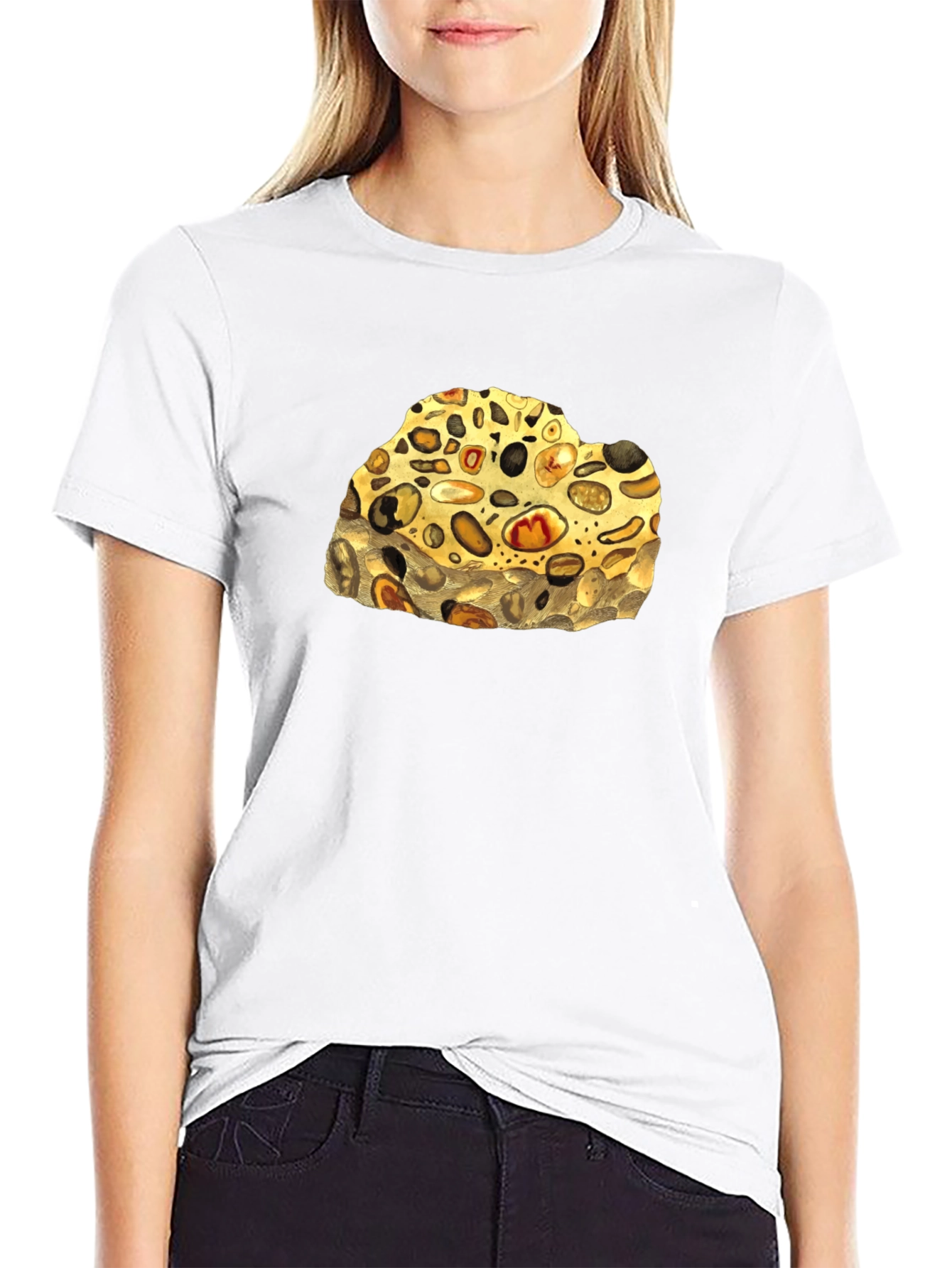 Conglomerate Rock Print T-Shirt - Unique Geology Tee