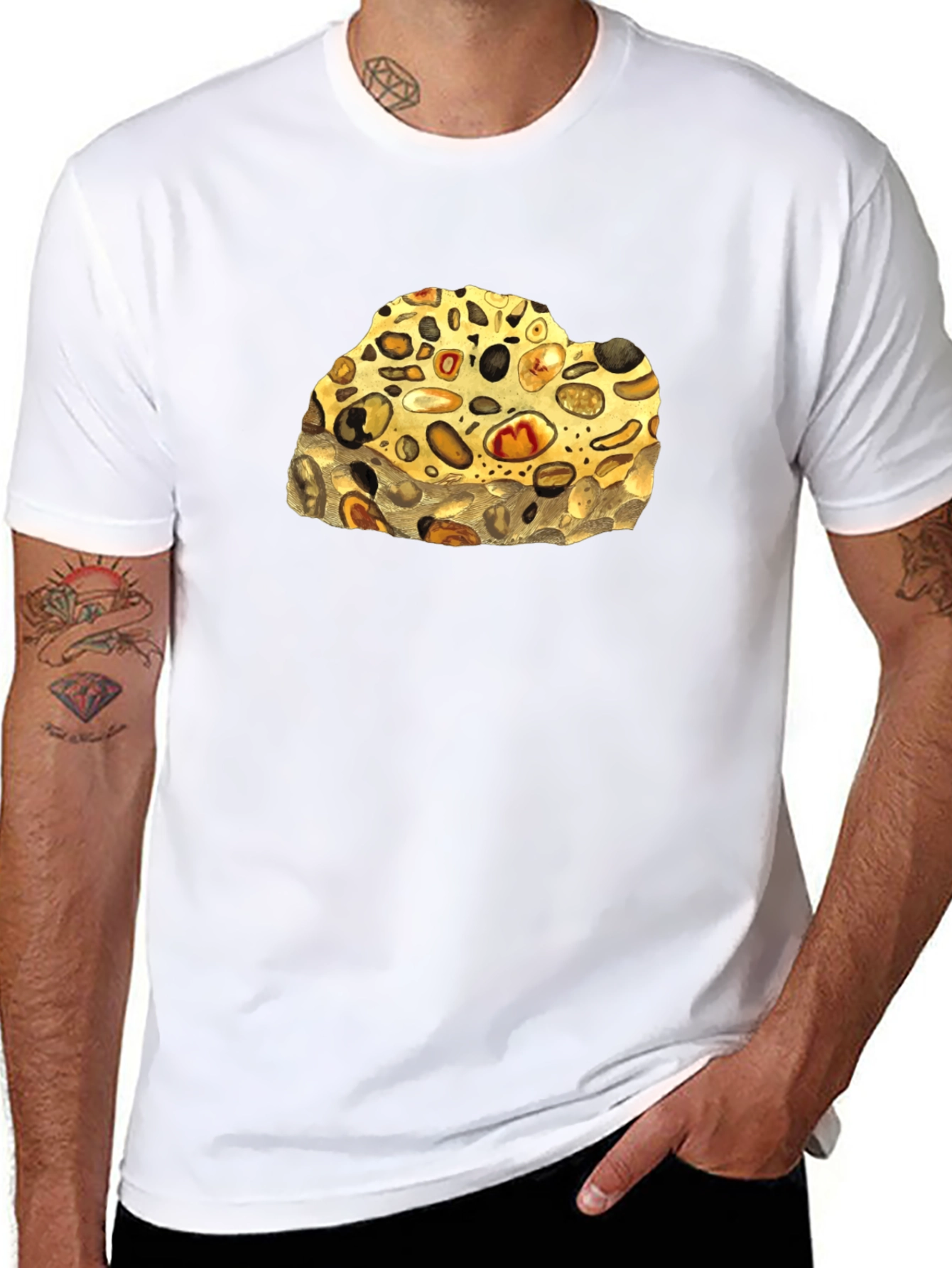 Conglomerate Rock Print T-Shirt - Unique Geology Tee
