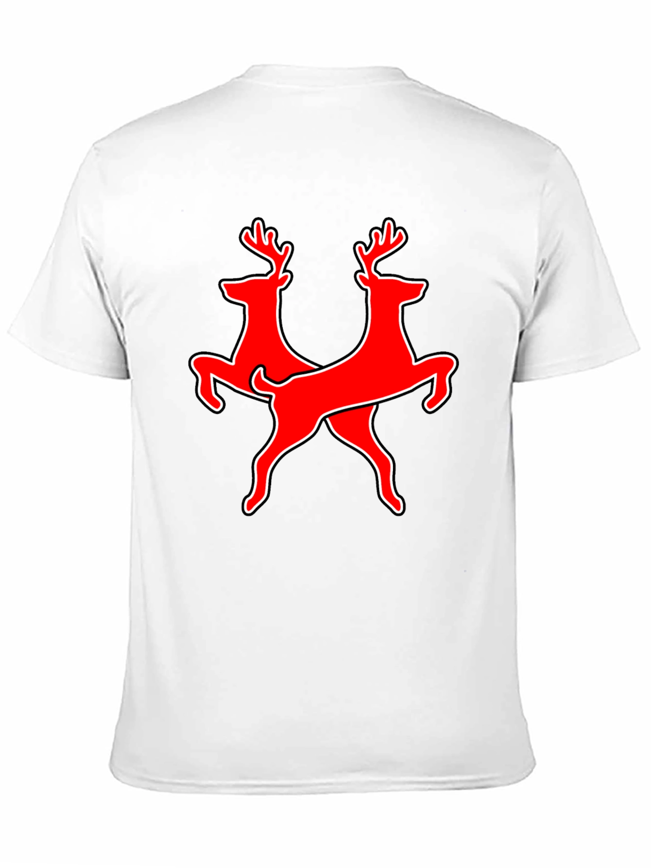 Twin Deer Graphic Tee - Black Cotton T-Shirt