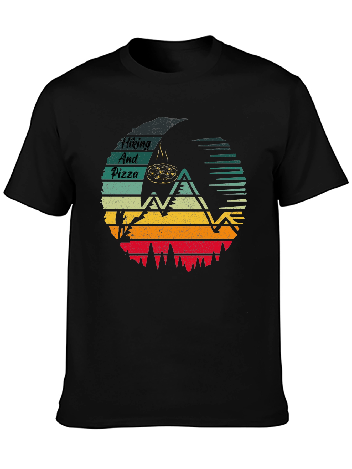 Hiking and Pizza T-Shirt Adventure Design