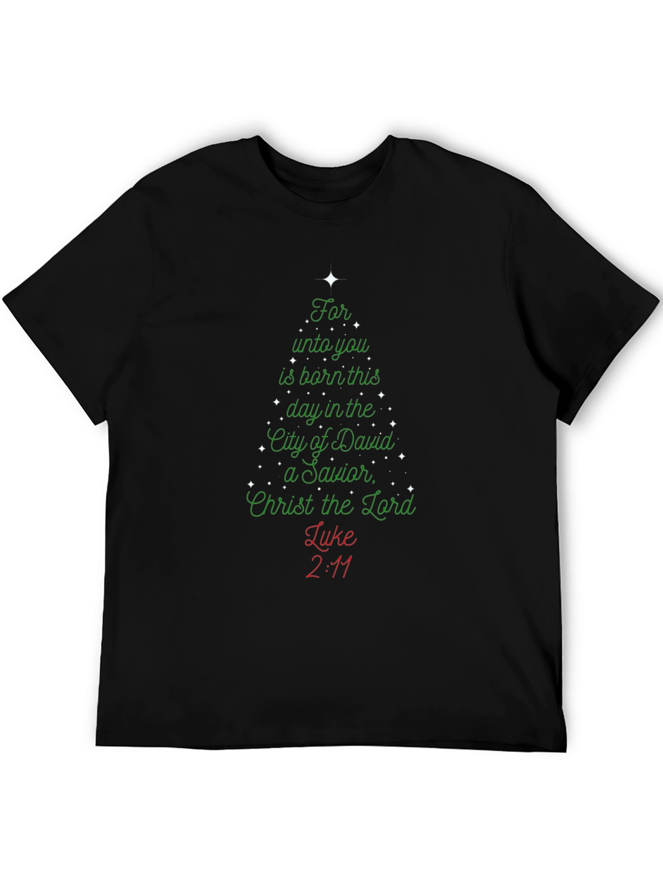 Christmas Scripture Black T-Shirt