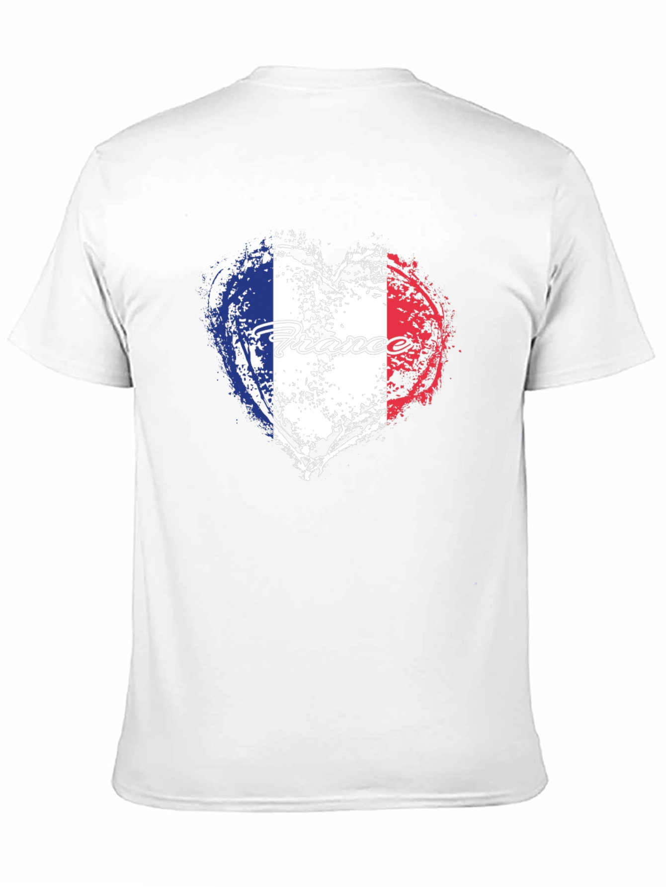 France Flag Heart T-Shirt - Black Graphic Tee
