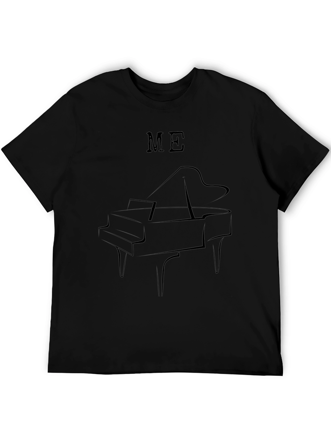 Piano T-Shirt - Black Cotton Tee