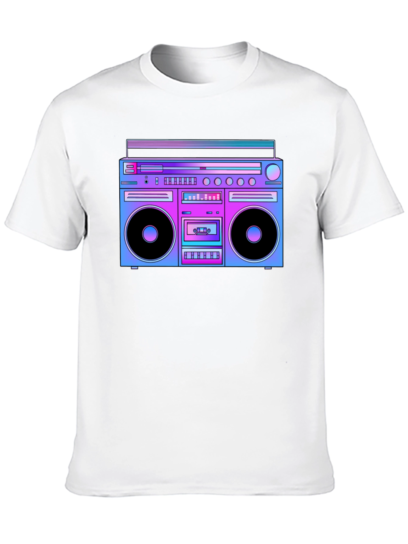 Retro Boombox Graphic T-Shirt - Black