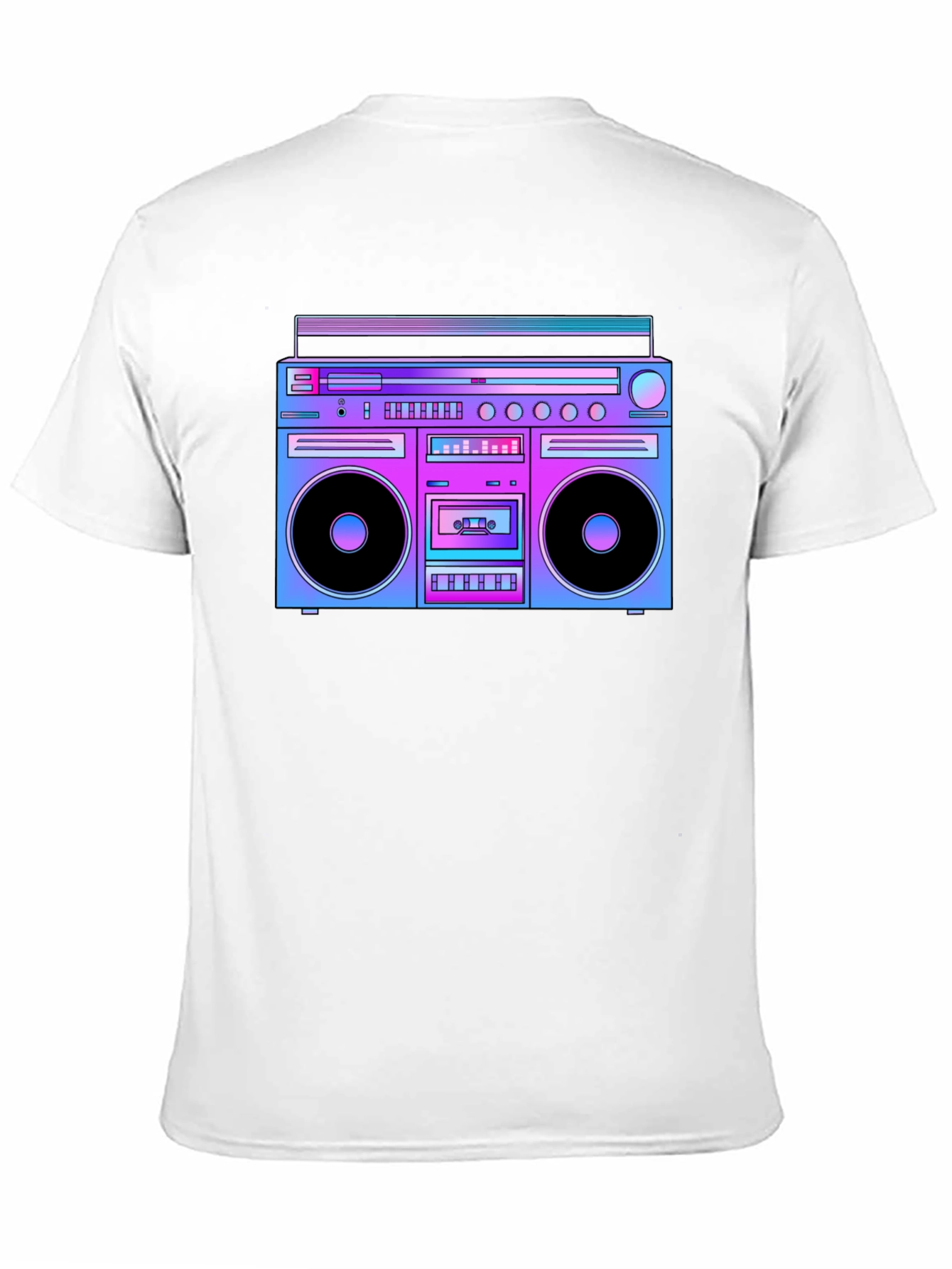 Retro Boombox Graphic T-Shirt - Black