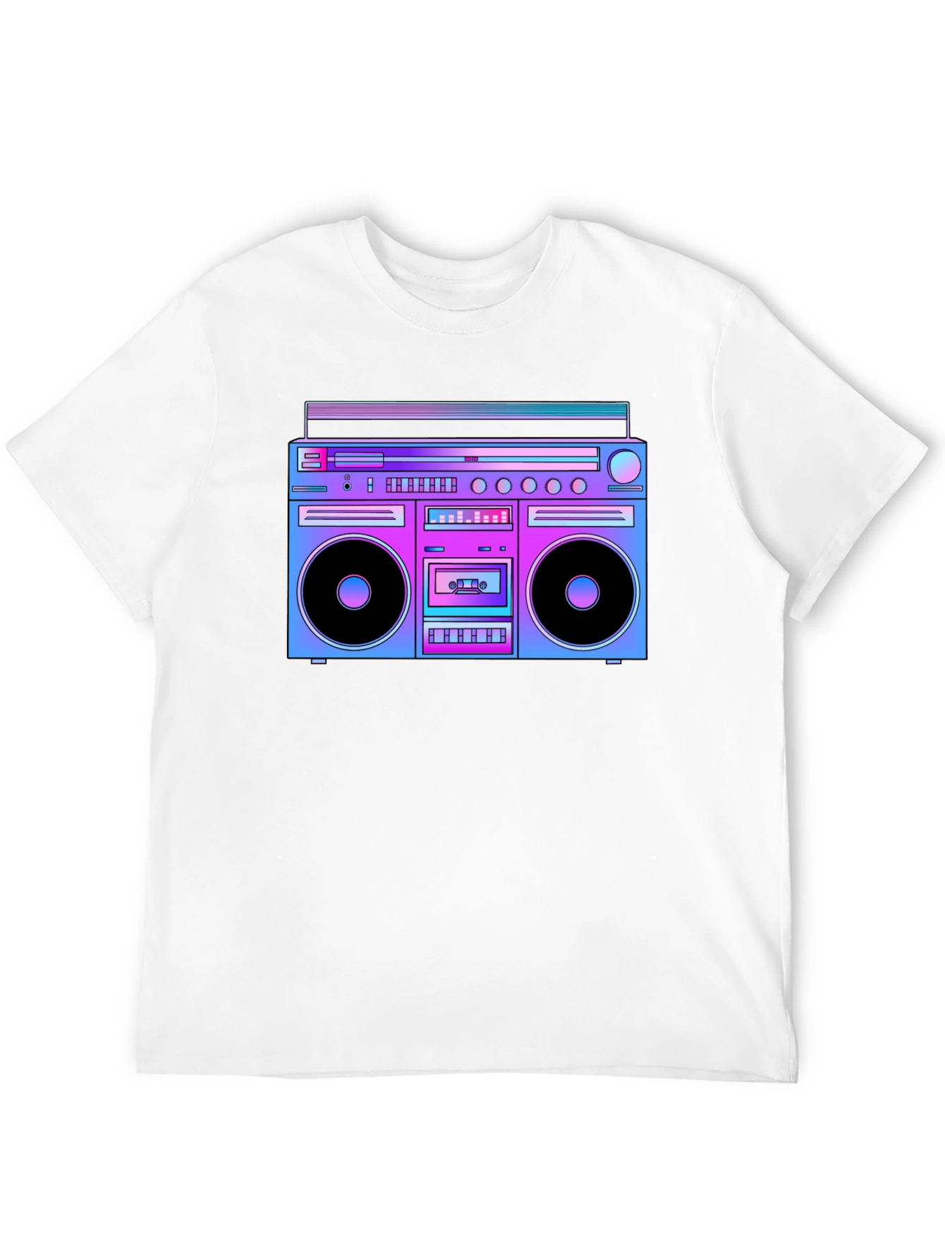 Retro Boombox Graphic T-Shirt - Black