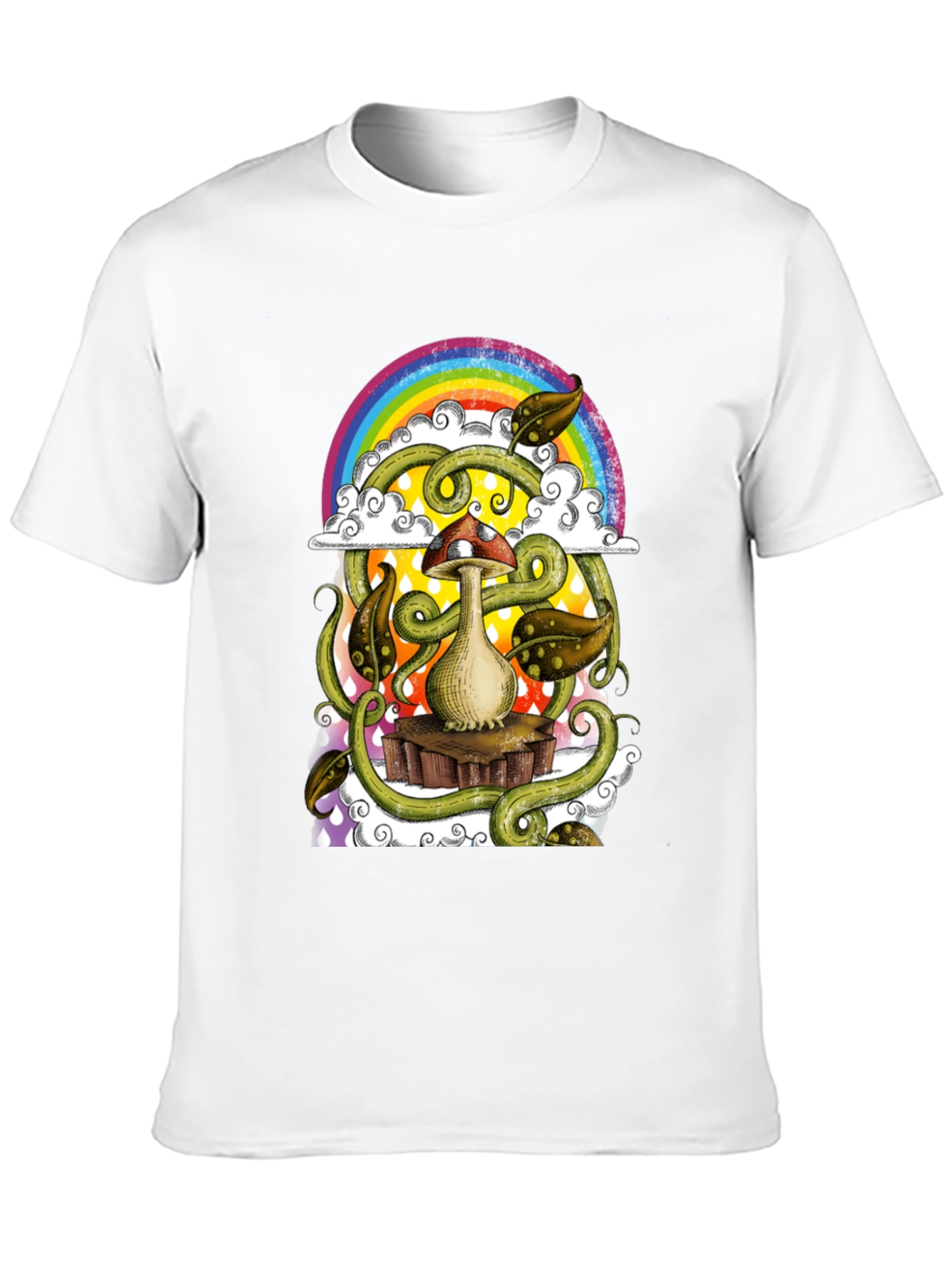 Mushroom Rainbow T-Shirt - Groovy Psychedelic Tee
