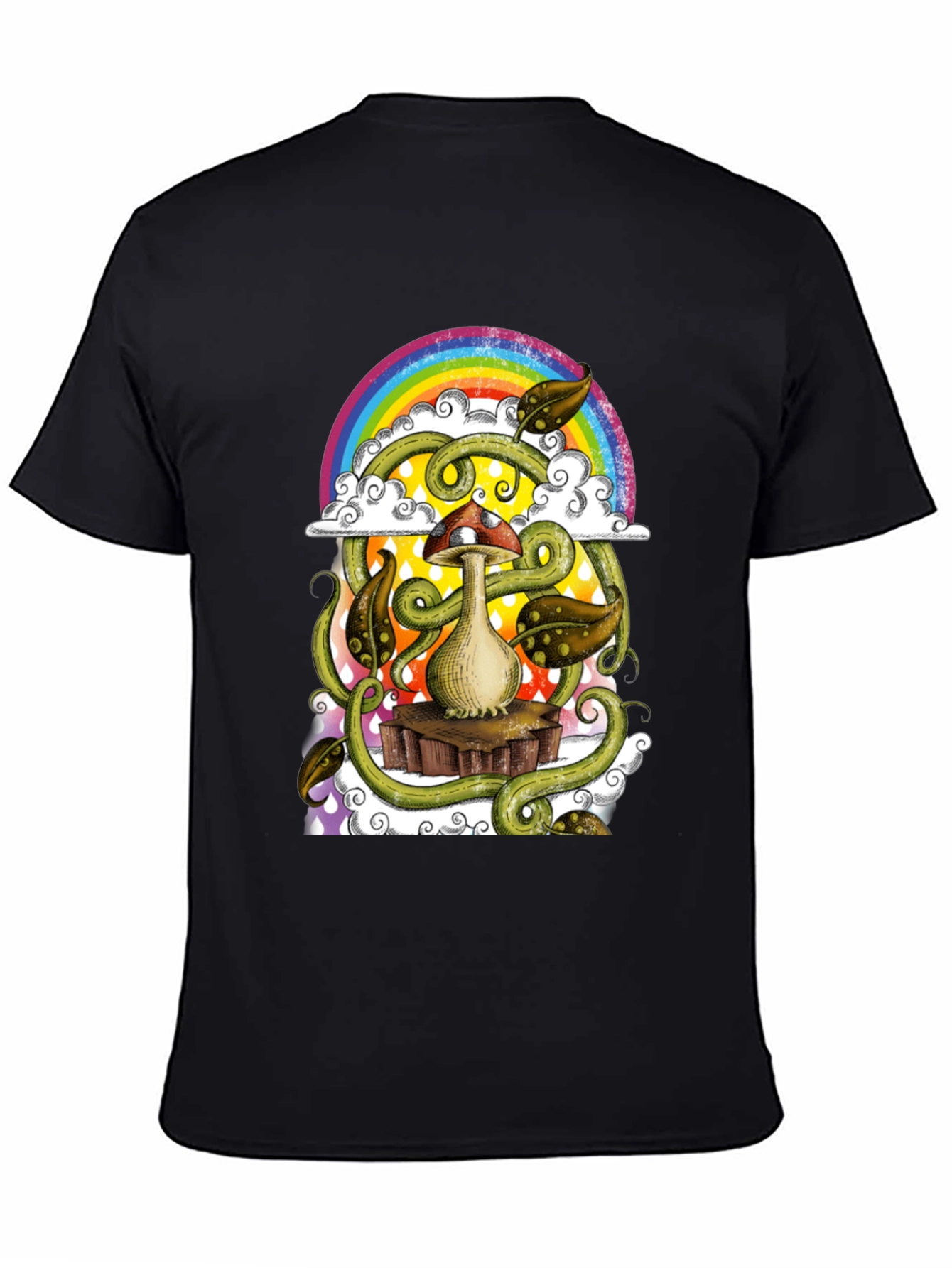 Mushroom Rainbow T-Shirt - Groovy Psychedelic Tee