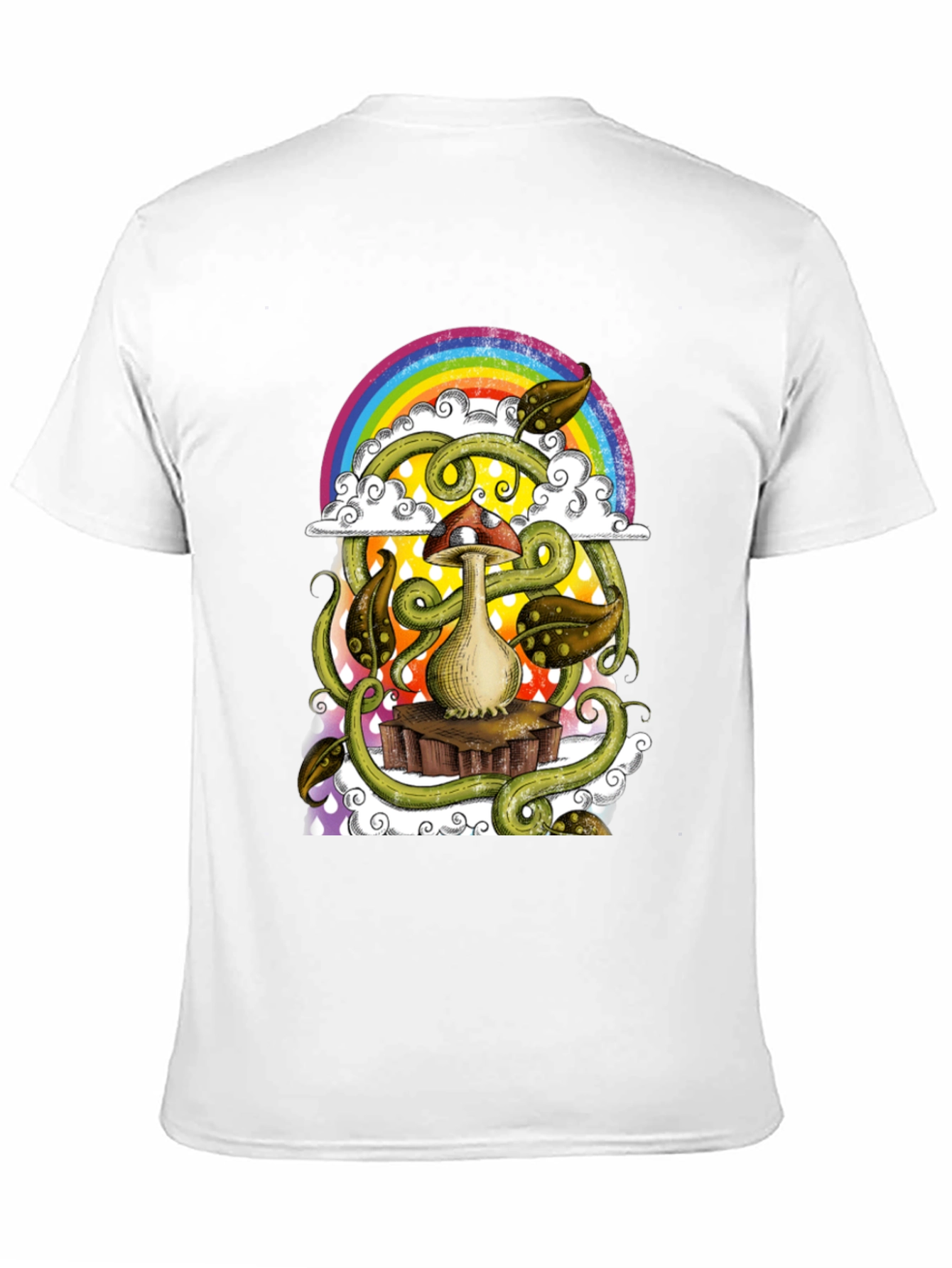 Mushroom Rainbow T-Shirt - Groovy Psychedelic Tee