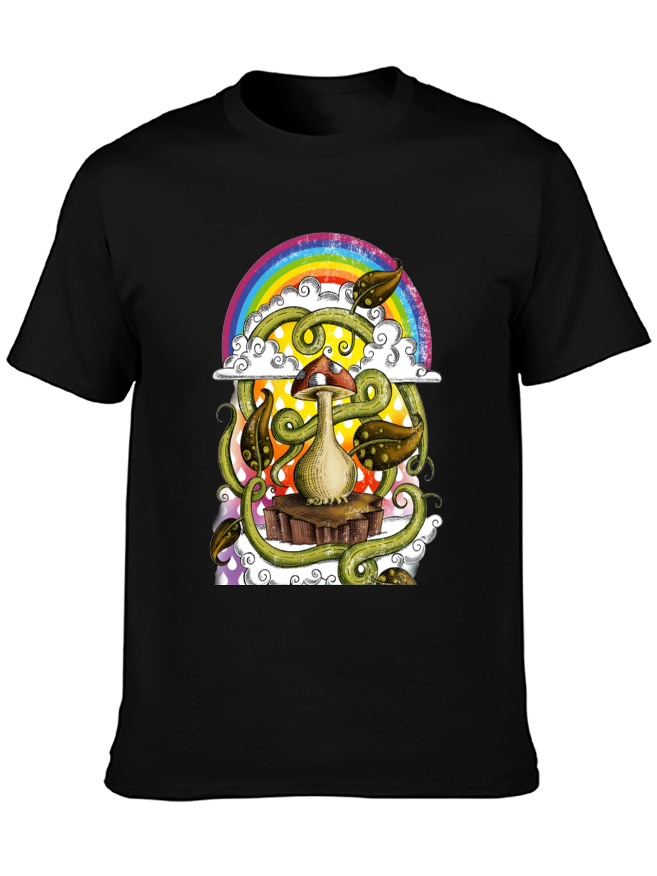 Mushroom Rainbow T-Shirt - Groovy Psychedelic Tee