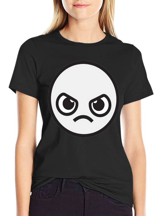 Angry Face Graphic Black T-Shirt