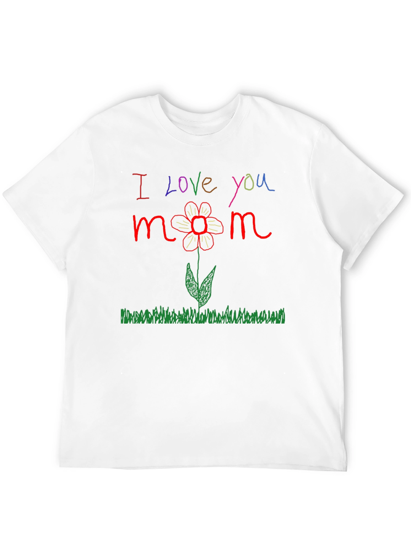 I Love You Mom Flower Graphic T-Shirt - Unisex