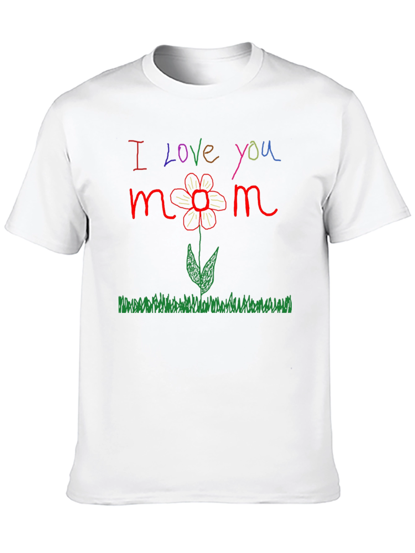 I Love You Mom Flower Graphic T-Shirt - Unisex
