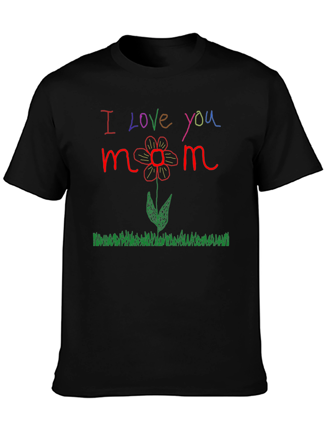 I Love You Mom Flower Graphic T-Shirt - Unisex