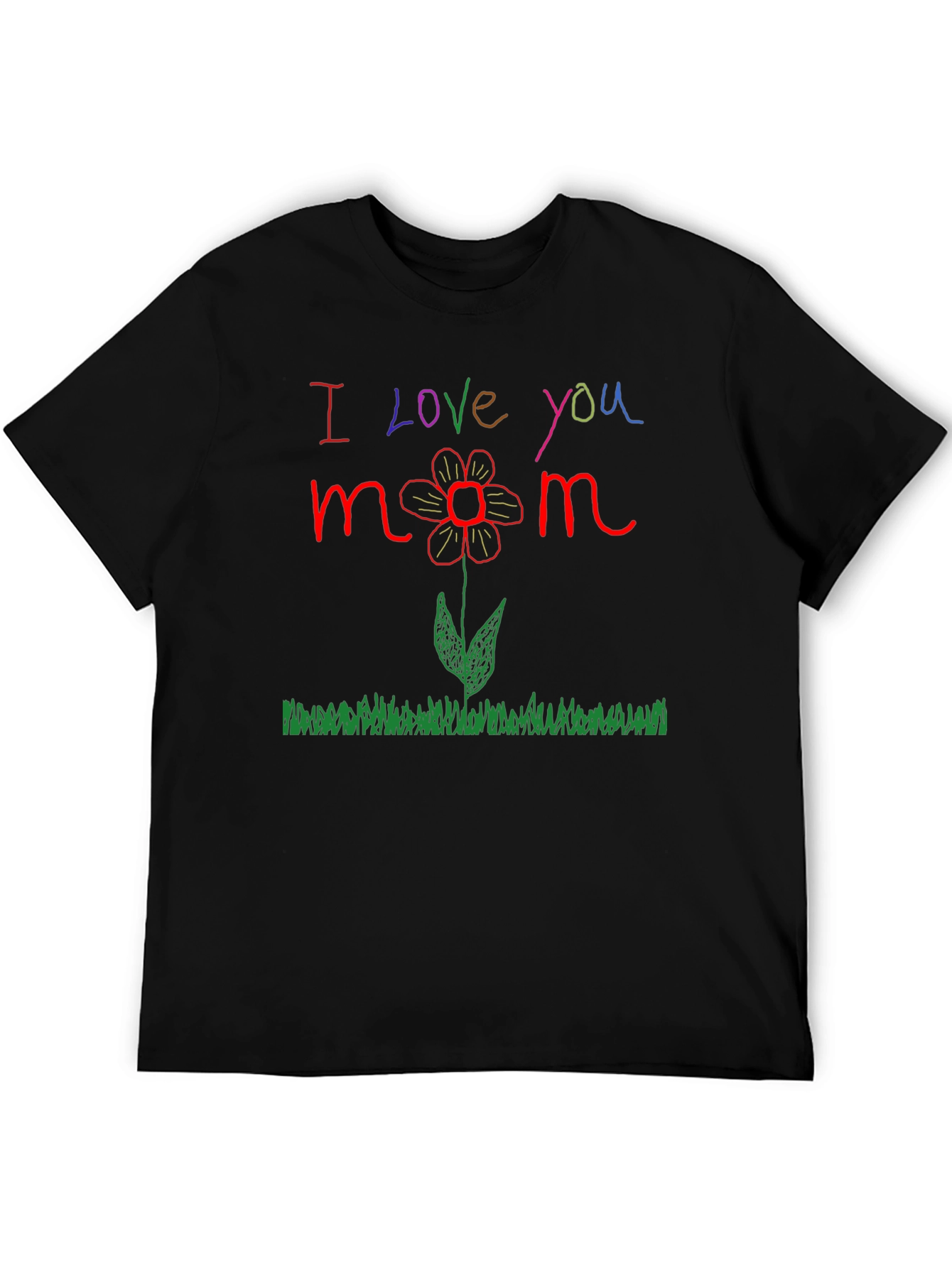 I Love You Mom Flower Graphic T-Shirt - Unisex