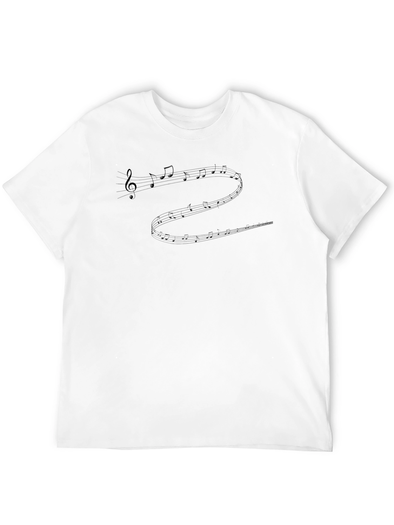 Musical Notes Graphic Tee - Black Casual Shirt