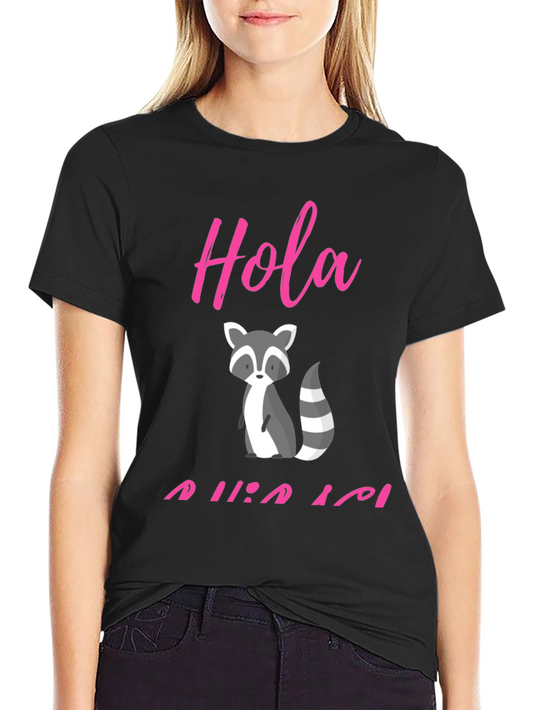 Hola Raccoon T-Shirt - Fun Graphic Tee for Casual Wear