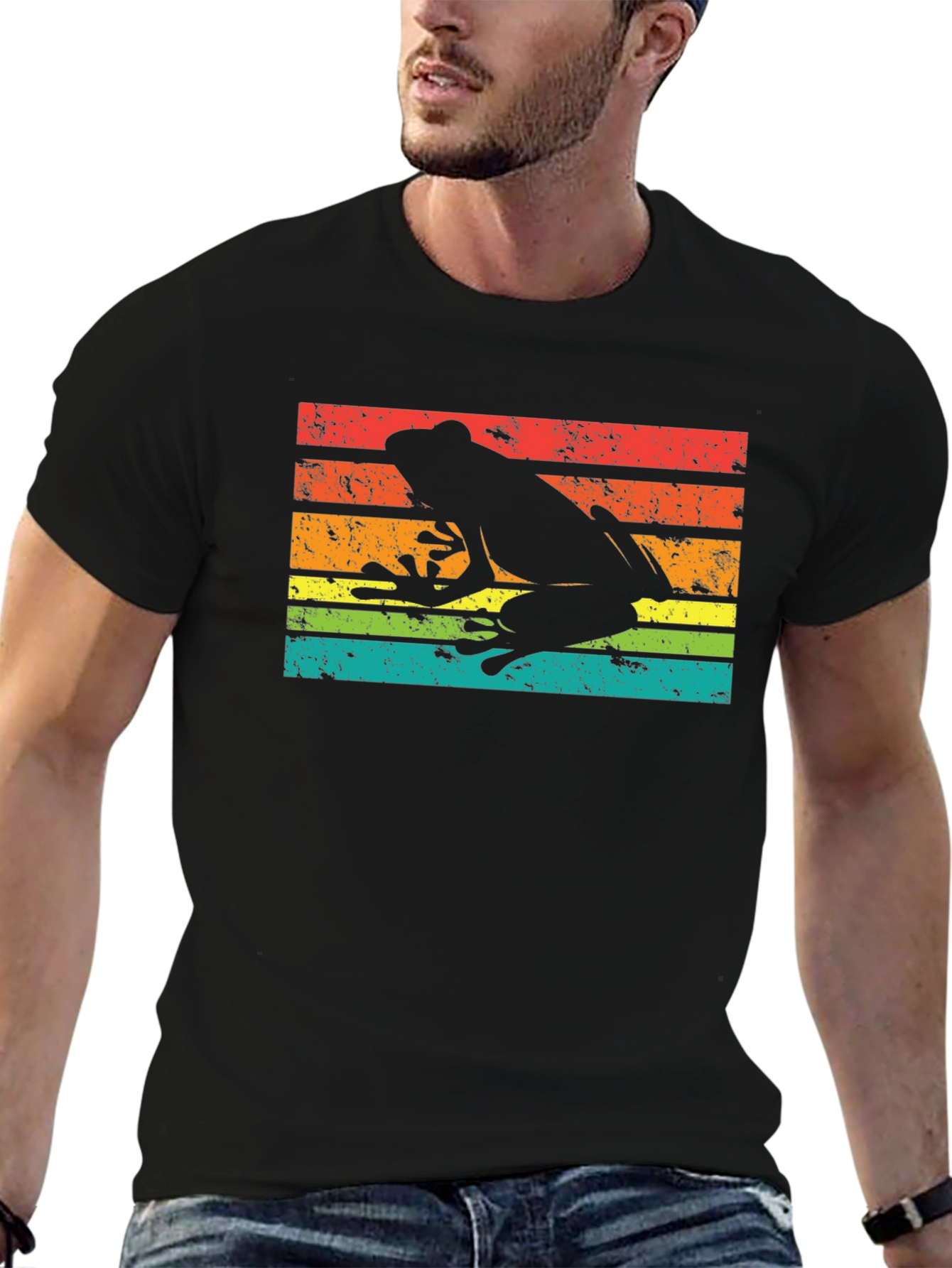 Retro Frog Silhouette Graphic T-Shirt