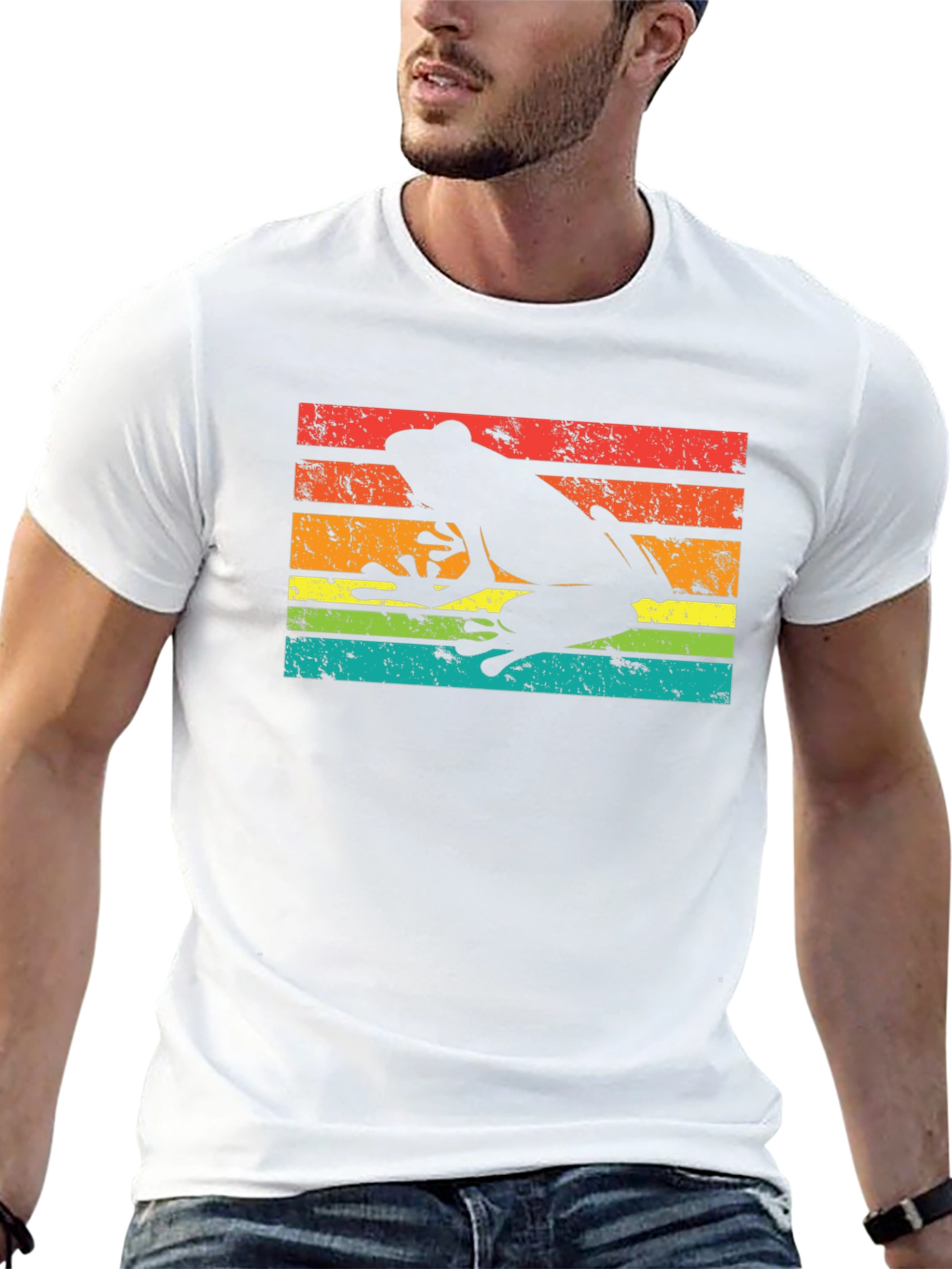 Retro Frog Silhouette Graphic T-Shirt