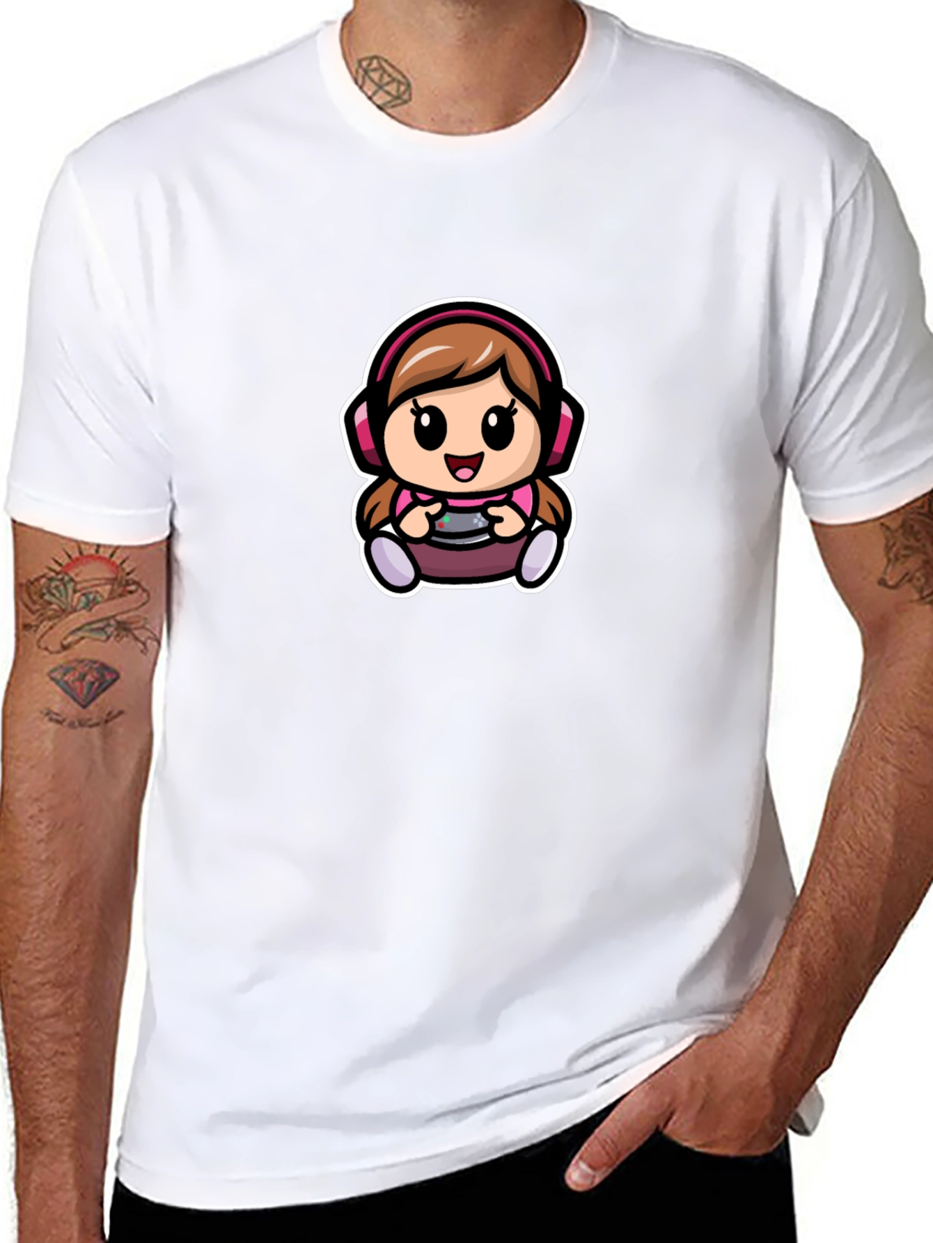Gamer Girl T-Shirt - Cute Cartoon Gaming Tee