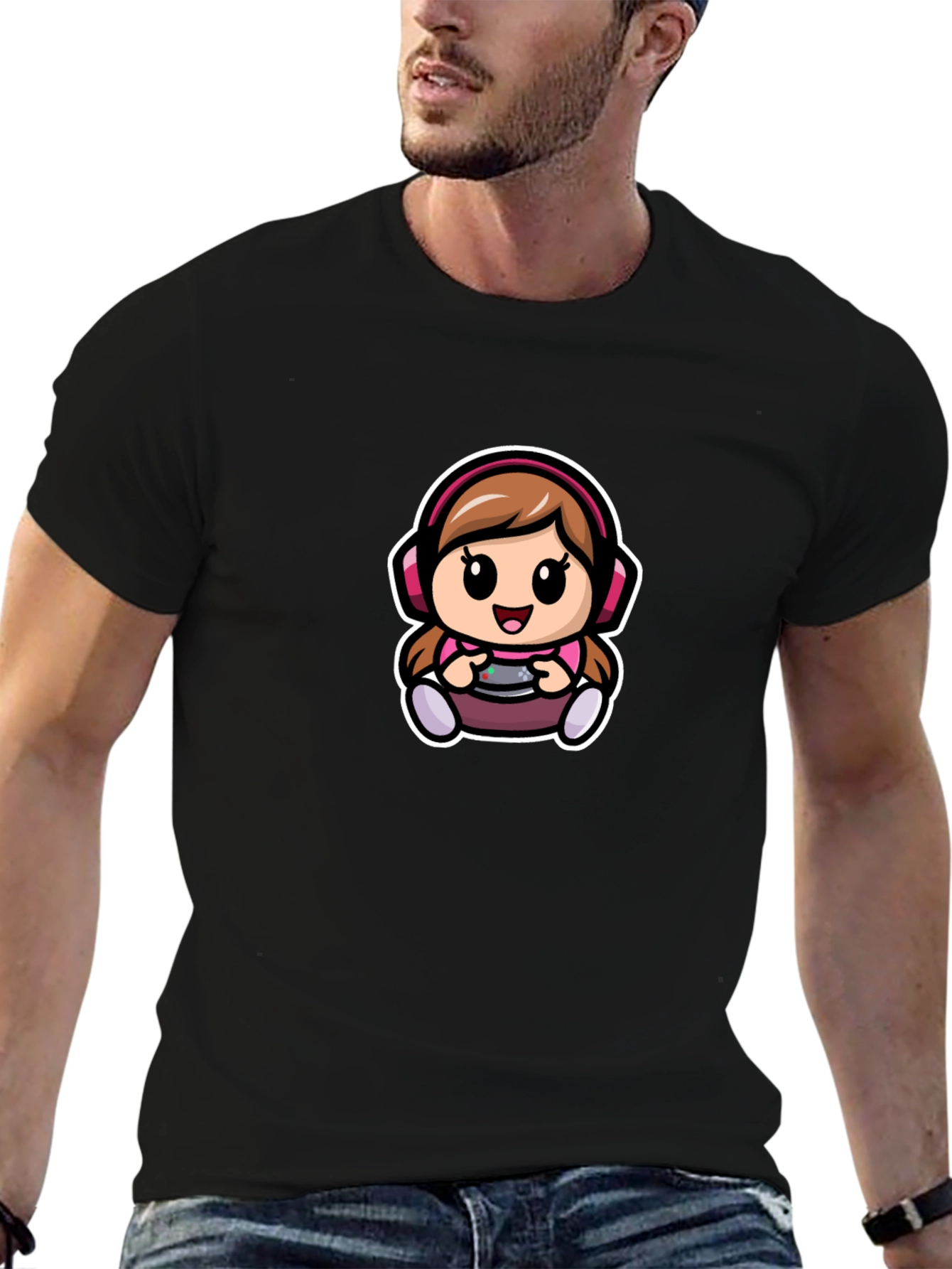 Gamer Girl T-Shirt - Cute Cartoon Gaming Tee