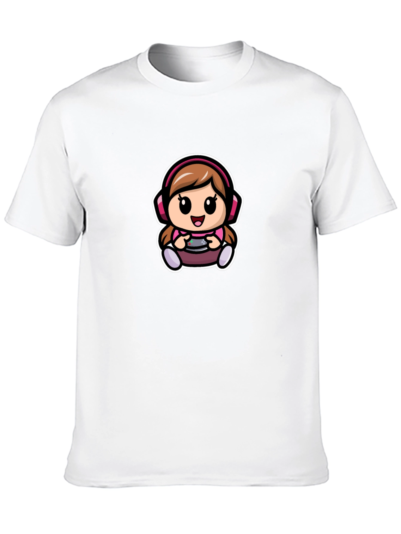 Gamer Girl T-Shirt - Cute Cartoon Gaming Tee