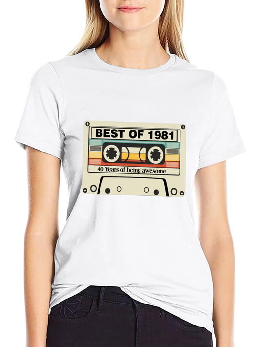 Best of 1981 40th Birthday Cassette Tape T-Shirt