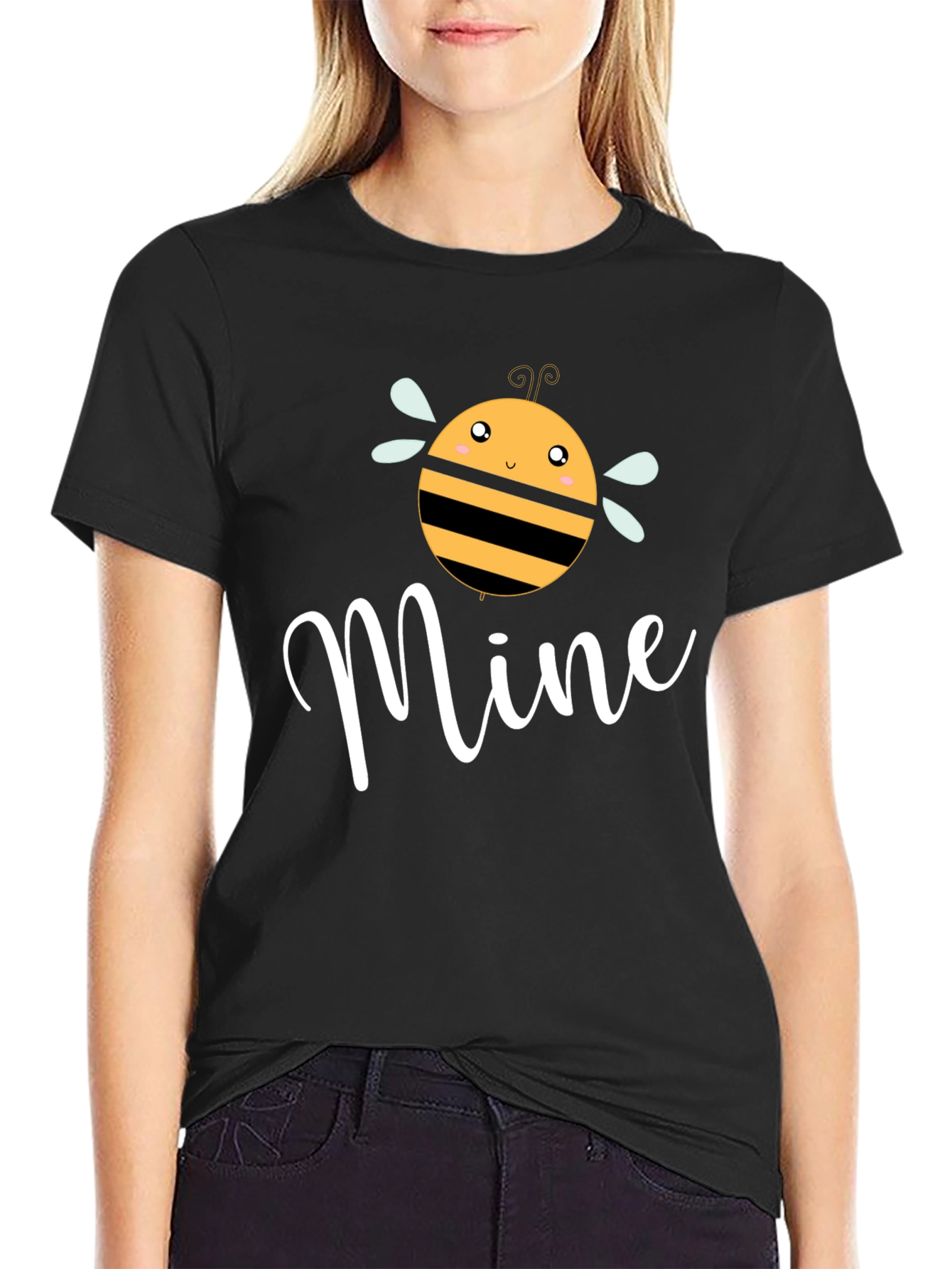 Bee Mine Graphic T-Shirt - Cute Valentines Day Tee